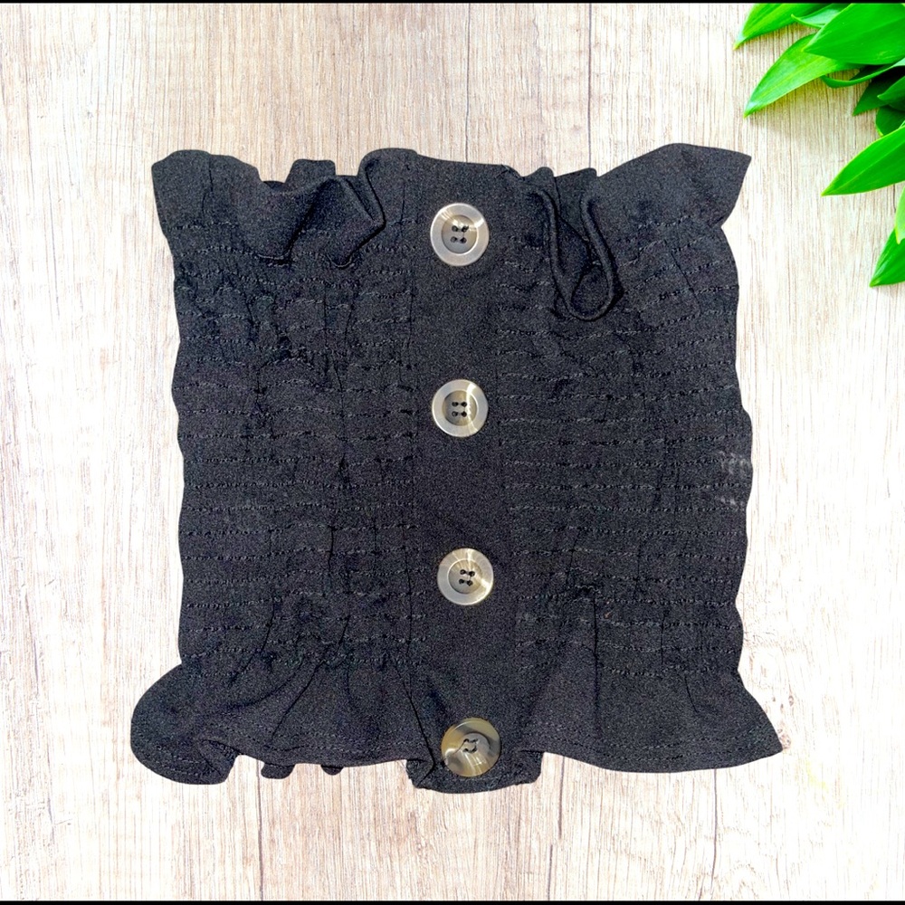 🔴 Fashion Nova Black Button Super Stretchy Tube Top
